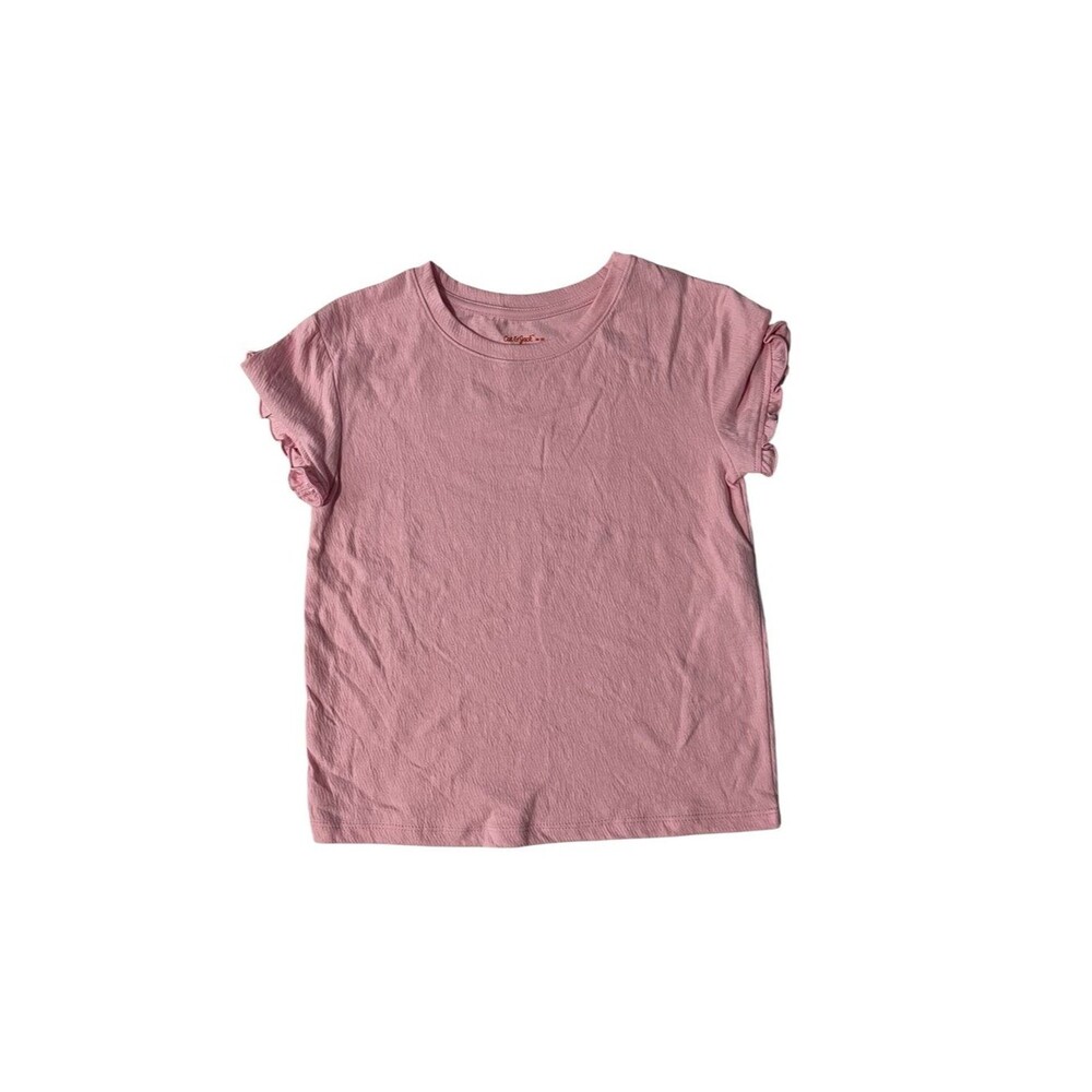 Cat & Jack Light Pink Ruffle Sleeve Tee - Short Sleeve